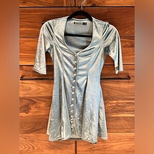 For Love & Lemons sage velvet mini dress xs